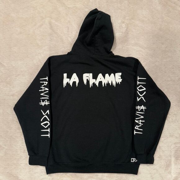 Travis Scott Hoodie “La Flame Never Dies” Black Size L - Picture 1 of 8